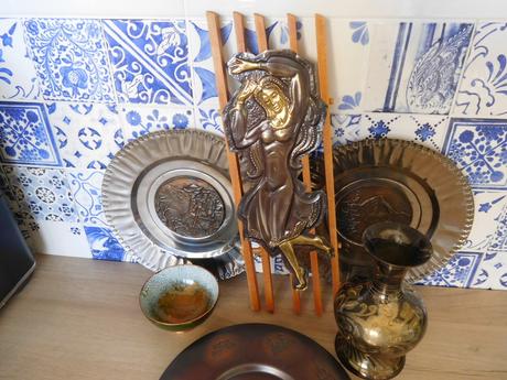 Tepané taniere+miska+váza, dekorácie z kovu,,