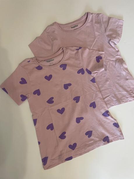 2 x fialkové legínky + 2 trička, lupilu,116