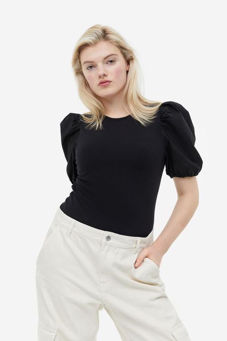 Top s balonovymi rukávmi, h&m,xs