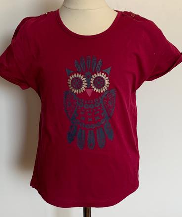 Jbc bordové tričko so sovou, 134