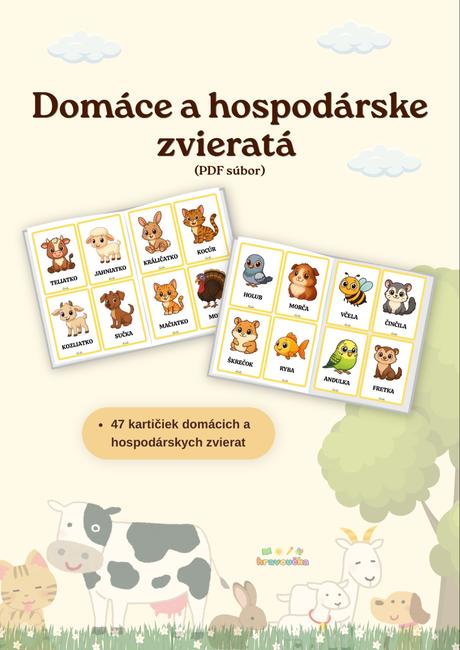 Domáce a hospodárske zvieratá - kartičky, 