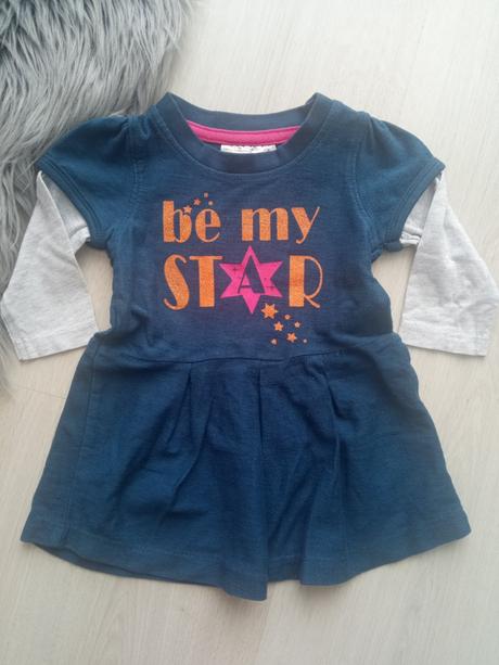 Dievčenské tmavomodré šaty s nápisom (68), ergee,68