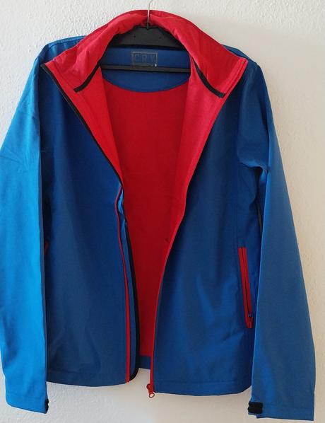 Modrá softshellová bunda, s