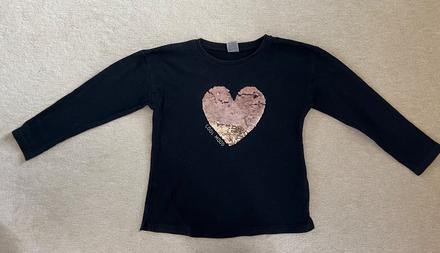 Tričko s trblietkami v srdiečku, pepco,122