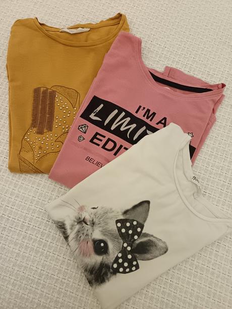 3x tričko, h&m,134