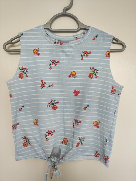 Tričko bez rukávov kvetkované, 152 / 158 / 164 / s / xs