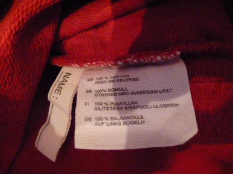 Červené tričko/vestička, h&m,110