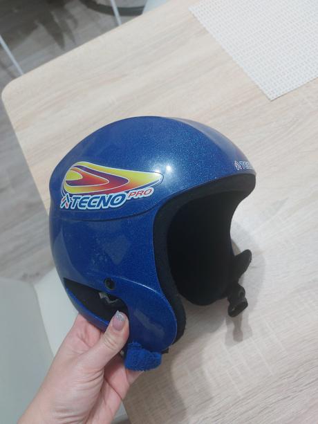 Prilba na lyzovanie modrá/ červená, s