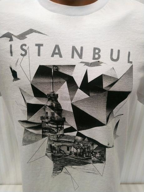 Pánske biele tričko s motívom, mavi, s, s