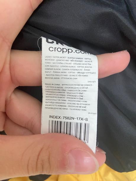 Žltá teplá prešívaná bunda, s