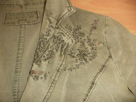 Damske riflove sako s aplikaciou, l