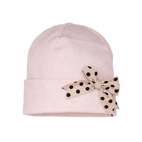 Dievčenská čiapka s mašľou 52031, ajs,48 / 50 / 52