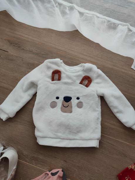 Velúrová mikina s mackom, 92