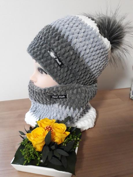 Zimný set háčkovaný, <50 - 158