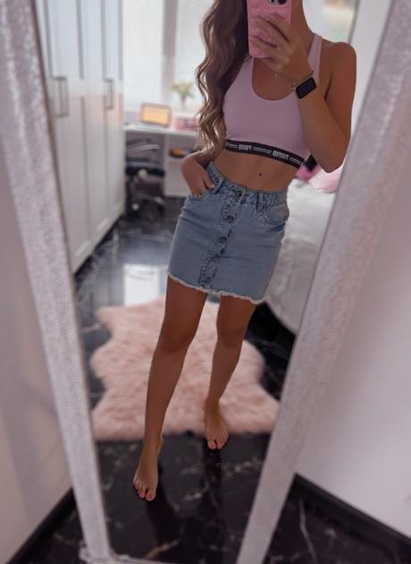 Svetlá denim sukňa, h&m,xs