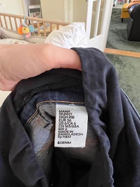 Tehotenské rifle, h&m,36