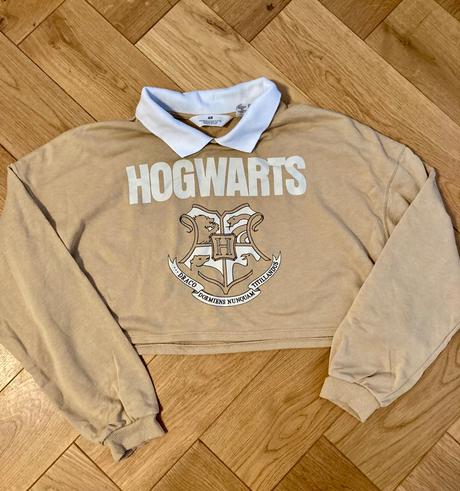 Cropnuta mikina hoghwarts, h&m,158