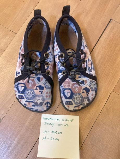 Handmade barefoot platene tenisky, vel. 28, 28