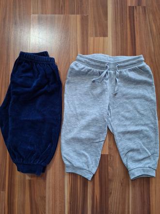 2x tepláky 74/80, h&m,74