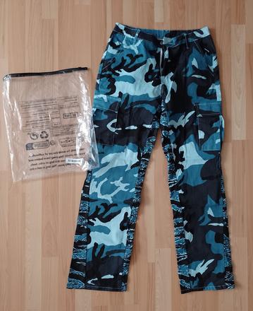 Modré maskáčové nohavice v. xl, xl