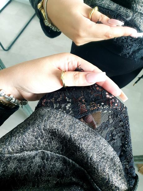 Mikina s čipkou m, m