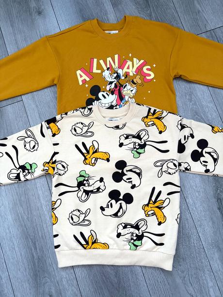 2x tenšia mickey mikina v. 128, sinsay,128