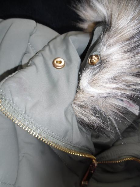 Bunda s kožušinovým golierom, h&m,140