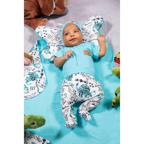 Dojčenské bavlnené polodupačky nicol dinosaur tyrk, 62