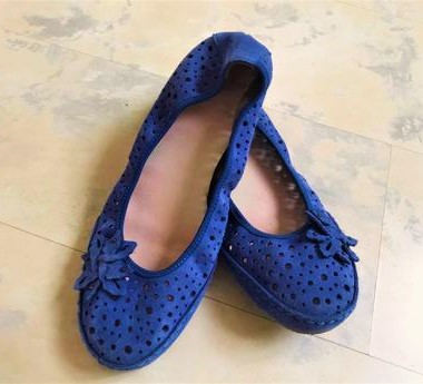 Kožené semišové balerínky, rieker,38