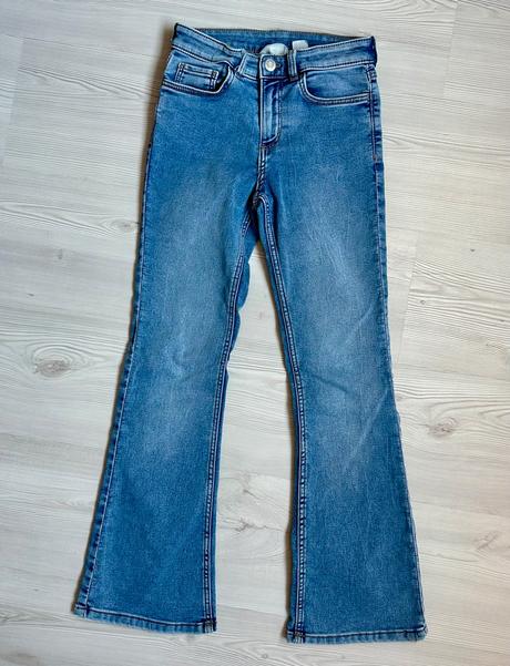 Elastické zvonové nohavice 2 kusy, h&m,140