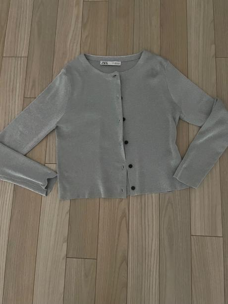 Lurexovy kardigan + tricko, zara,s