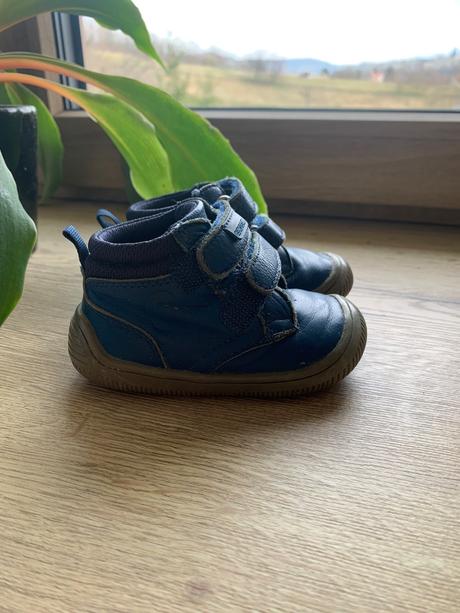 Detské barefoot modré kožené topánky tendo marine, protetika,19