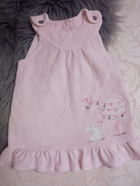 Dievčenské zamatové šaty so zajačikom,9-12 mes., marks & spencer,74