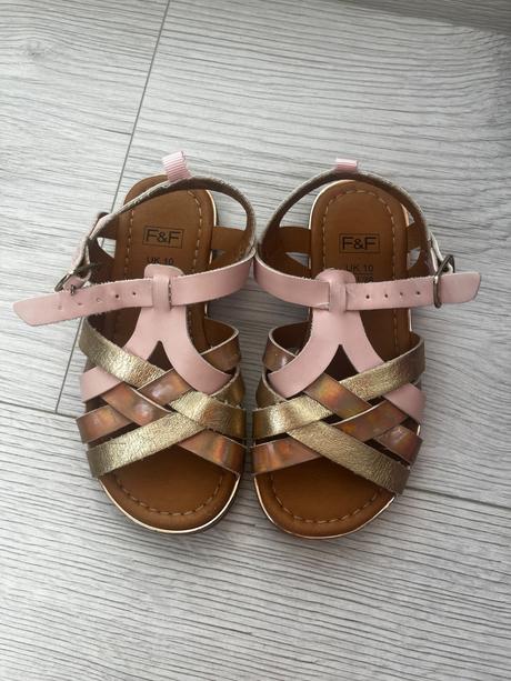Ružovo-zlaté sandálky pre malú princeznú, f&f,28