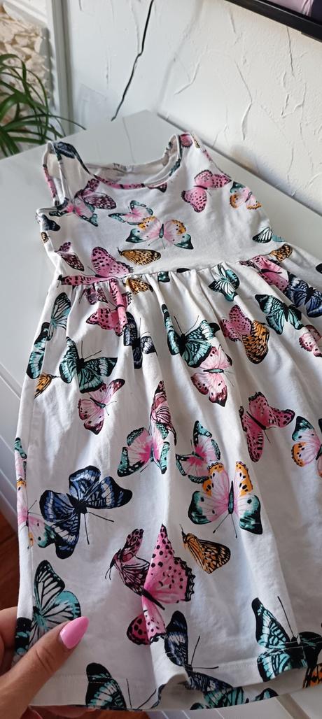 Letné šaty s motýlikmi, h&m,140