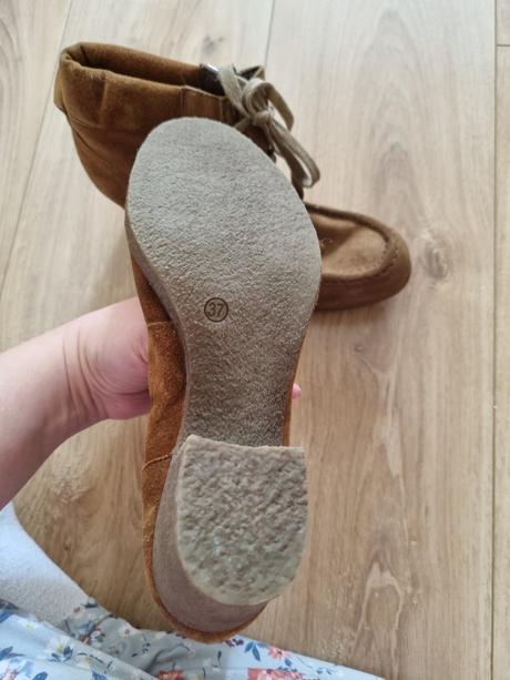 Semišové kožené topànky, 37