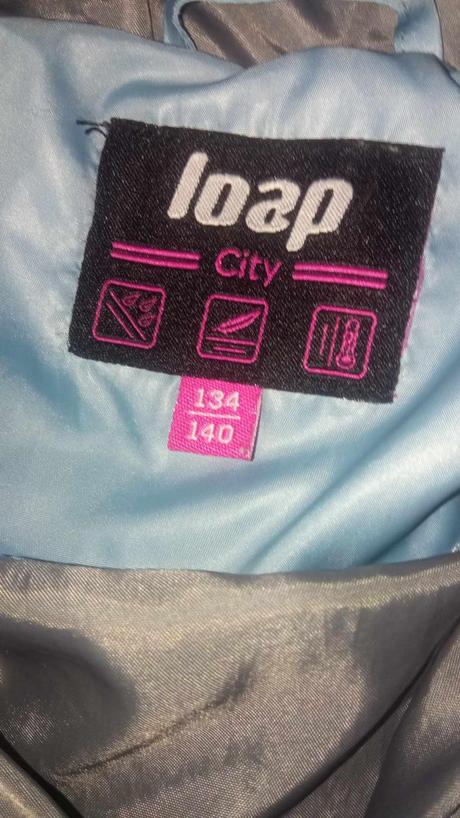 Zimná belasá bundička loap 134/140, 140