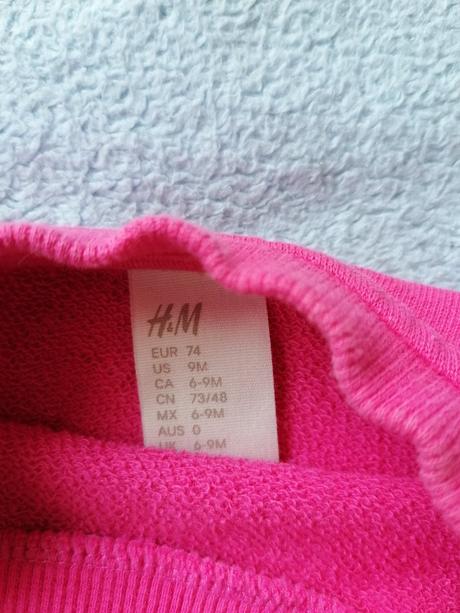Ružová mikina, h&m,74