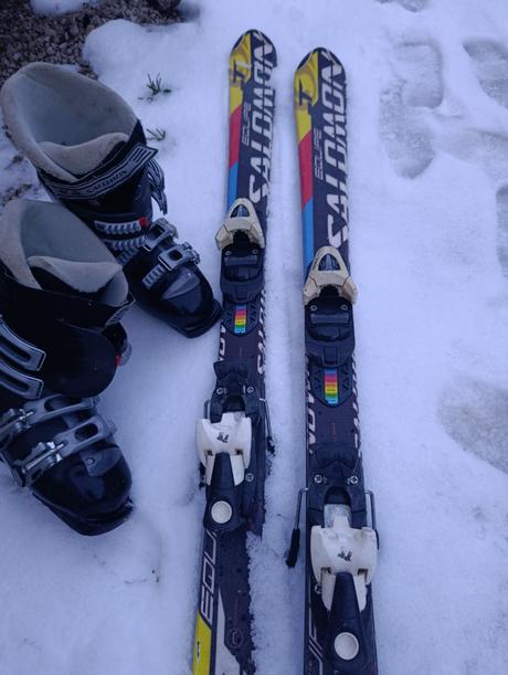 Lyziarky+lyže+palice, salomon,38