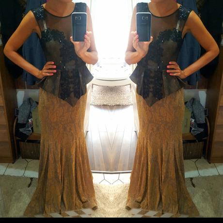 Spoločenské šaty čierno zlaté, 42