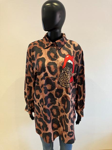 Dámska košeľa s leopardím vzorom (uni), l / m / s / xl