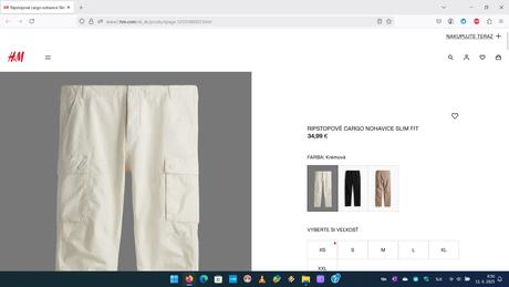Cargo nohavice hm (kapsáče), h&m,34 / l