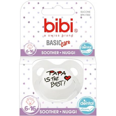 Bibi ortodontický cumlík basic care papa 6-16m,