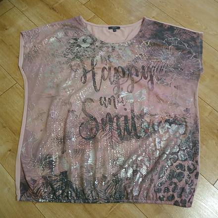 Bledofialové tričko/top s potlačou montego, xl