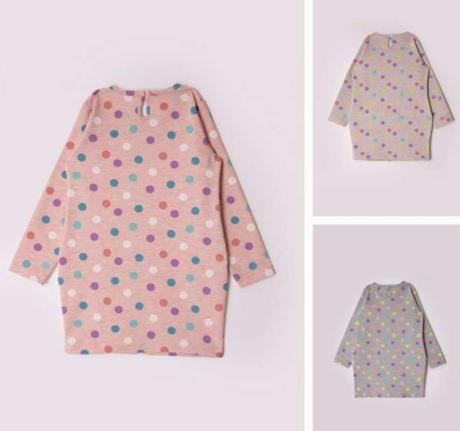 Detská bavlnená tunika na bodky, 80 - 182