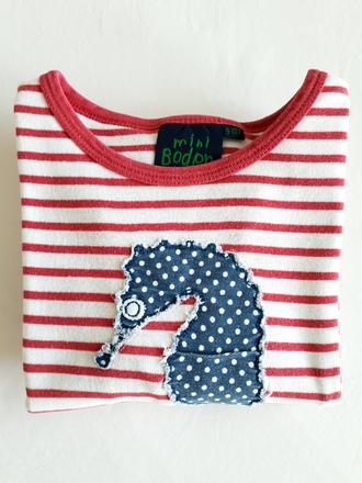 Tričko s morským koníkom, mini boden,140