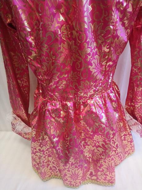 Kostým pirátka kabátik, ružovo zlatá, fioro, s-m,