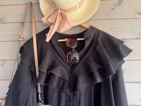Čierna blúzka s volánmi h&m, h&m,xl