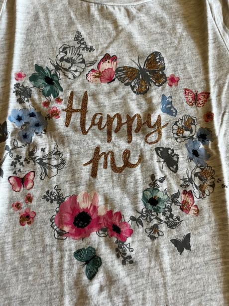 Tričká s motívom motýlikov 122/128 - dvojbalenie, h&m,122