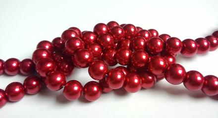 Perličky 10 mm červené , 